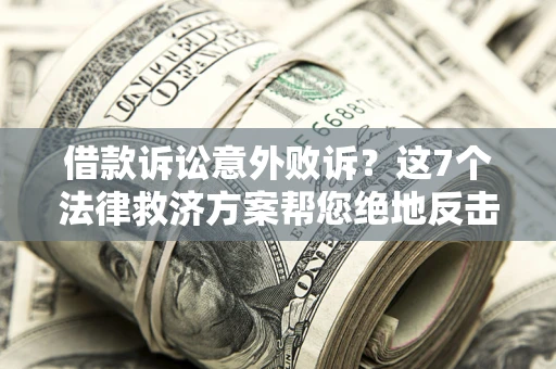 武汉借款诉讼意外败诉？这7个法律救济方案帮您绝地反击！